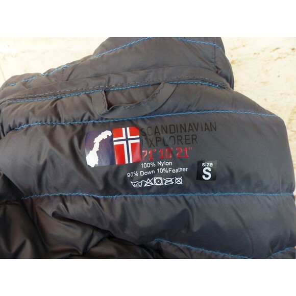 Scandinavian Explorer Down Jacket Women S Blue Ultra Light Quilted Puffer Hoodie - Picture 5 of 14